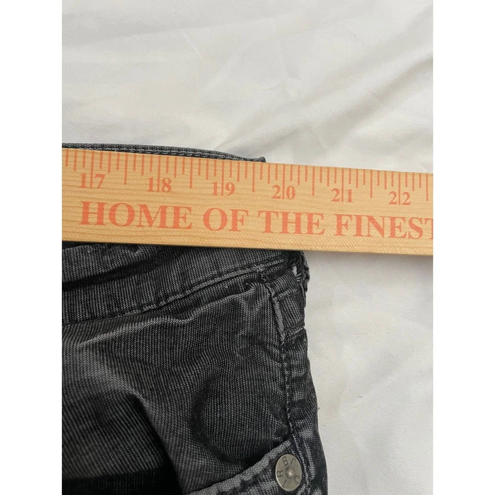True Religion Ricky Jeans Mens 38 Black Relaxed Straight Flap Pockets (READ)